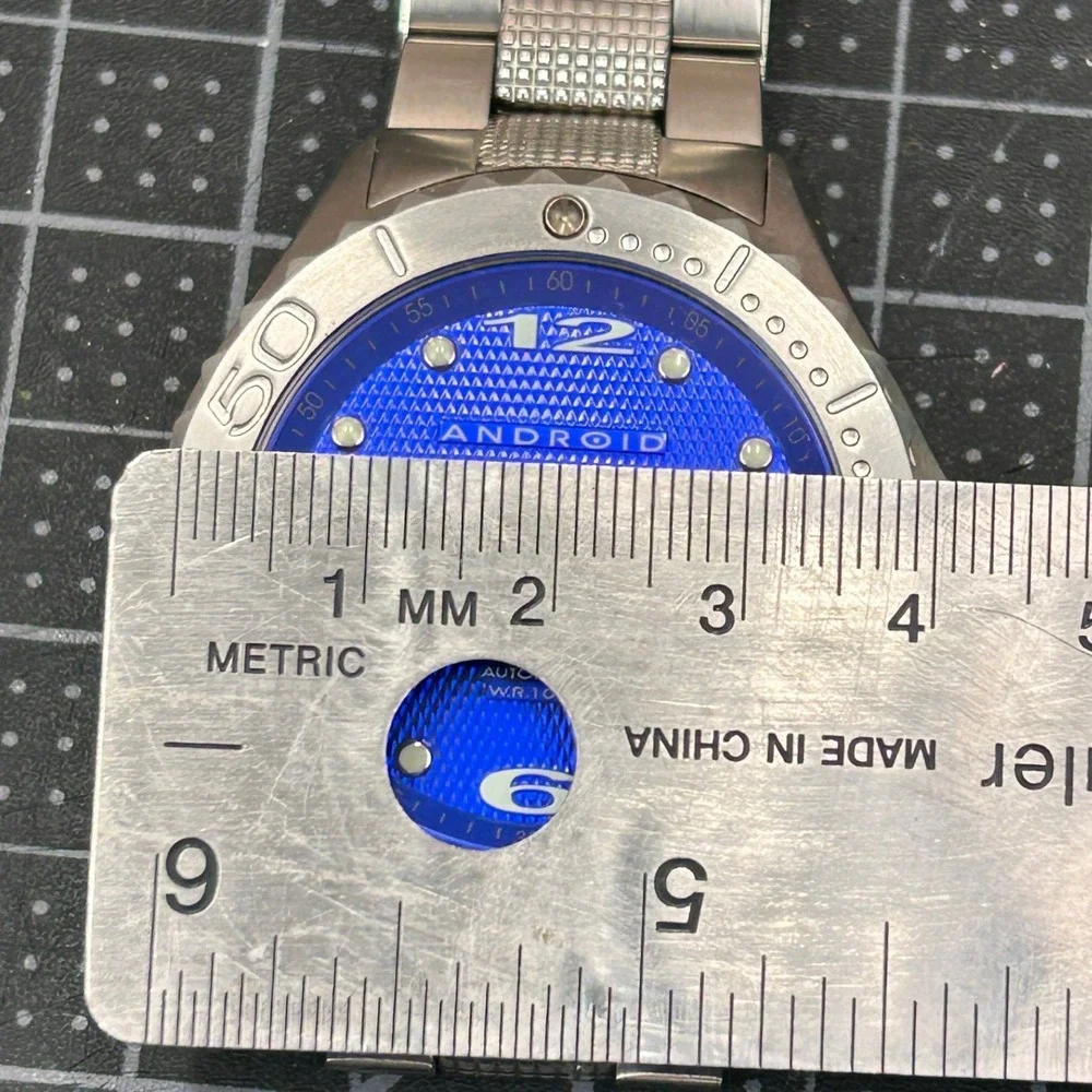 ANDROID Automatic Stainless Steel Mens Watch Blue‎ Dial 21 Jewels AD321